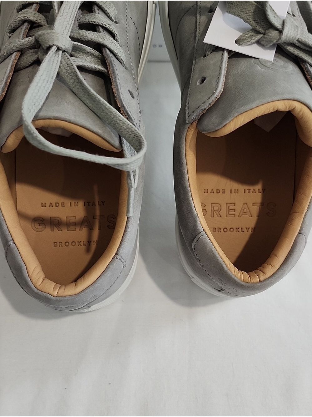 GREATS Womens The Royale Sneakers Grey Leather Size 6 NWT Minimalist Classic IOB - Picture 7 of 8